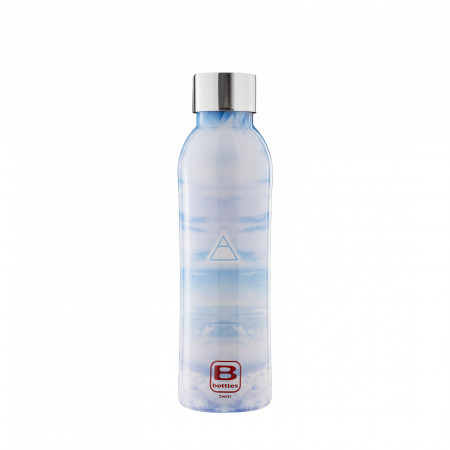  BUGATTI B BOTTLES LIGHT Botella de agua verde azulado 17.9 fl  oz, frasco de agua compacto en acero inoxidable 18/10, botella reutilizable  para gimnasio diseñada en Italia, ecológica, reutilizable, botellas de