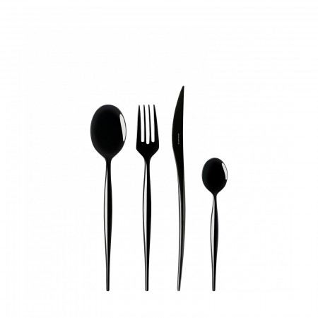 16-pieces Set in window box - colour Black - finish PVD Finishing