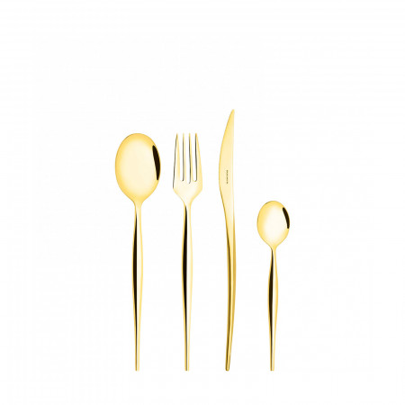 16-pieces Set in window box - colour Gold - finish PVD Finishing