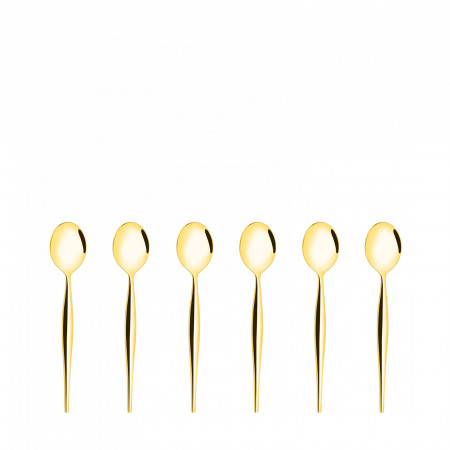 6-pieces Coffee Spoons Set in Gift-box - colour Gold - finish PVD Finishing