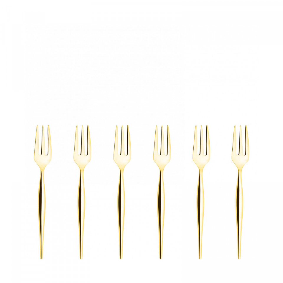 Natura Gold - 6-pieces Cake Forks Set in Gift-box