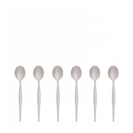 6-pieces Coffee Spoons Set in Gift-box - colour Steel - finish Sandblasted