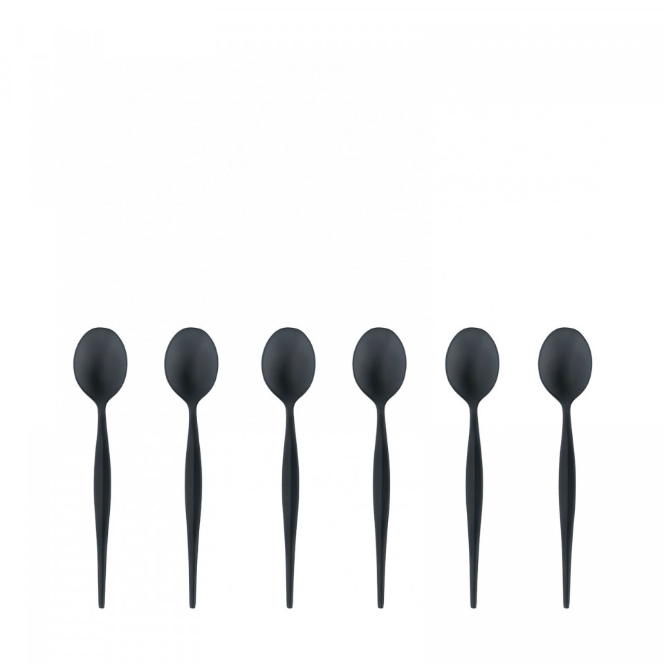 Natura Black Diamond - 6-pieces Coffee Spoons Set in Gift-box