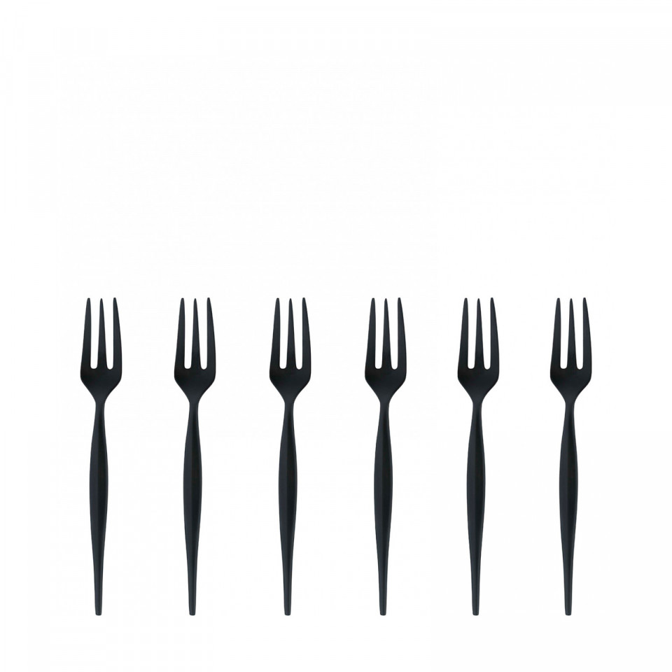 Natura Black Diamond - 6-pieces Cake Forks Set in Gift-box