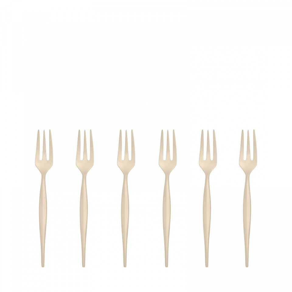 Natura Champagne - 6-pieces Cake Forks Set in Gift-box